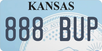 KS license plate 888BUP