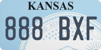KS license plate 888BXF