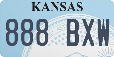 KS license plate 888BXW