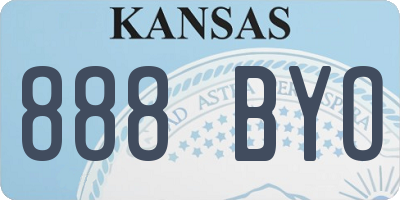KS license plate 888BYO