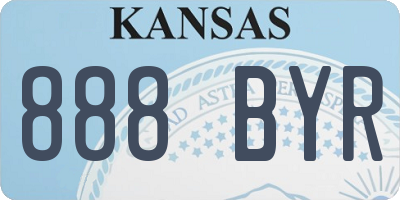 KS license plate 888BYR