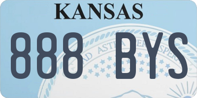KS license plate 888BYS
