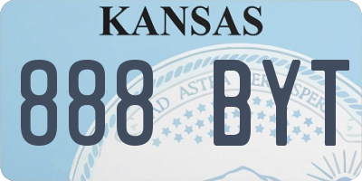 KS license plate 888BYT