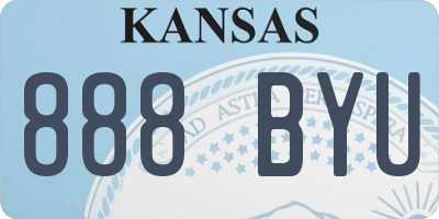 KS license plate 888BYU