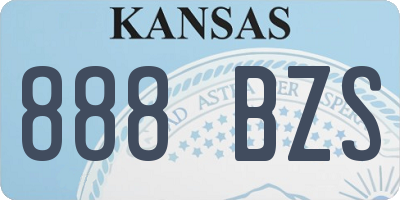 KS license plate 888BZS