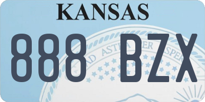 KS license plate 888BZX