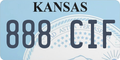 KS license plate 888CIF