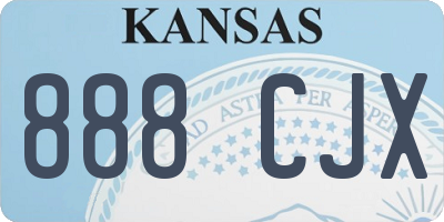 KS license plate 888CJX