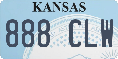 KS license plate 888CLW