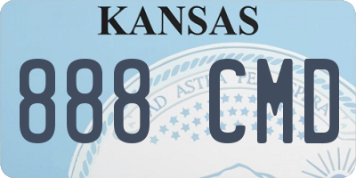 KS license plate 888CMD