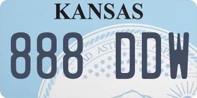 KS license plate 888DDW