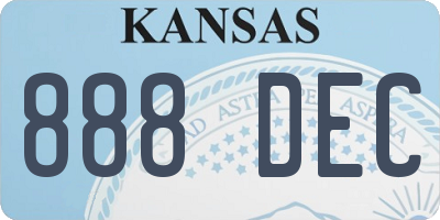 KS license plate 888DEC