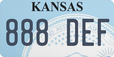 KS license plate 888DEF