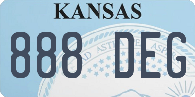 KS license plate 888DEG