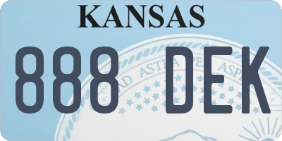 KS license plate 888DEK