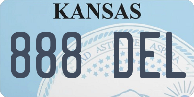 KS license plate 888DEL