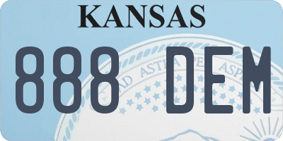 KS license plate 888DEM