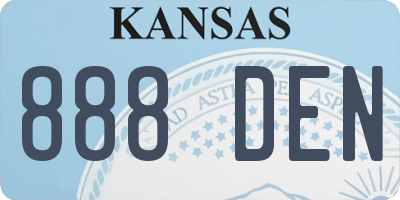 KS license plate 888DEN