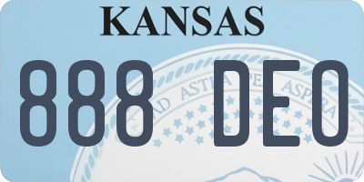 KS license plate 888DEO