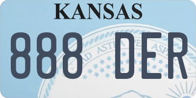 KS license plate 888DER