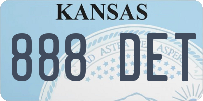 KS license plate 888DET