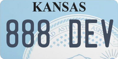 KS license plate 888DEV