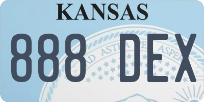 KS license plate 888DEX