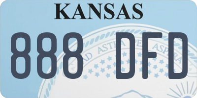 KS license plate 888DFD