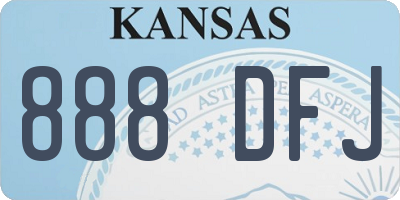 KS license plate 888DFJ