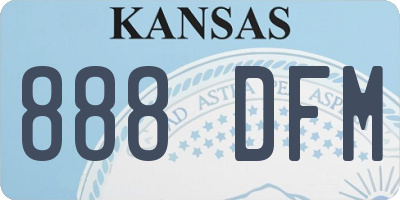 KS license plate 888DFM