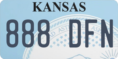 KS license plate 888DFN