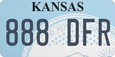 KS license plate 888DFR