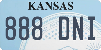 KS license plate 888DNI