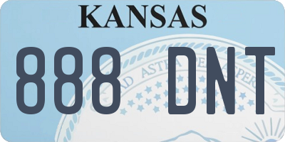 KS license plate 888DNT