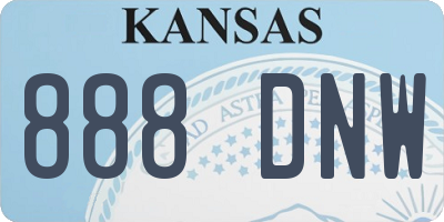 KS license plate 888DNW