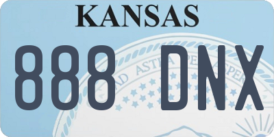 KS license plate 888DNX