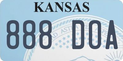 KS license plate 888DOA