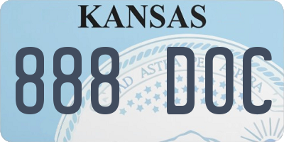 KS license plate 888DOC
