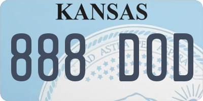 KS license plate 888DOD
