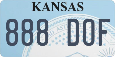 KS license plate 888DOF