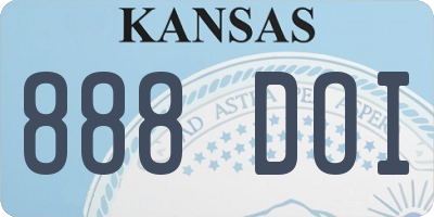 KS license plate 888DOI