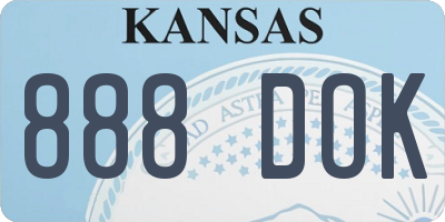 KS license plate 888DOK