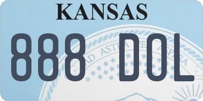 KS license plate 888DOL