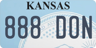 KS license plate 888DON