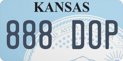 KS license plate 888DOP