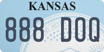 KS license plate 888DOQ
