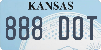 KS license plate 888DOT