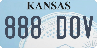 KS license plate 888DOV