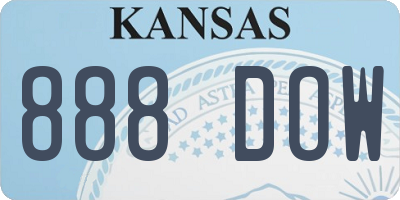 KS license plate 888DOW