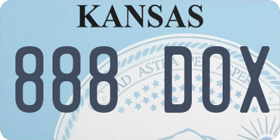 KS license plate 888DOX
